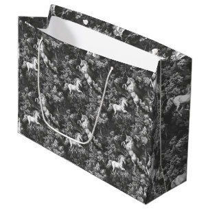 Toile De Jouy Monochrome Einhörner Große Geschenktüte