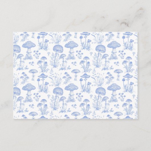 Toile De Jouy Mushrooms Woodland Diapper Raffle Begleitkarte (Rückseite)