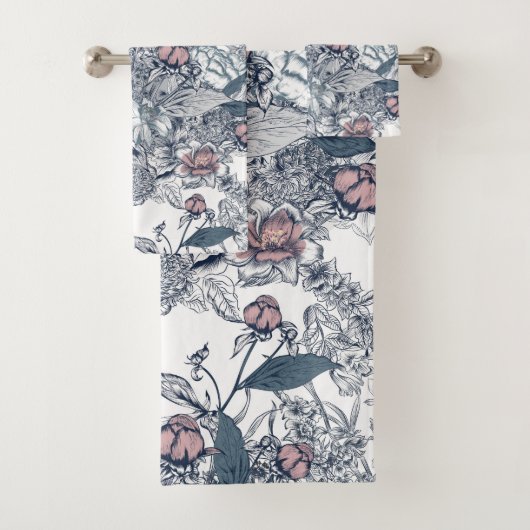 Toile-De-Jouy-Muster Badhandtuch Set (Insitu)