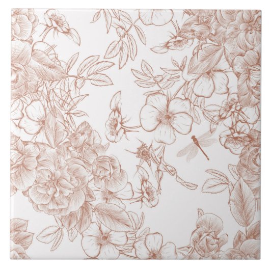 Toile-De-Jouy-Muster Fliese (Vorderseite)