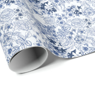 Toile-De-Jouy-Muster-Hochzeit  Geschenkpapier