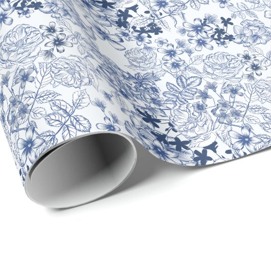 Toile-De-Jouy-Muster-Hochzeit Geschenkpapier (Rolleneckpunkt)