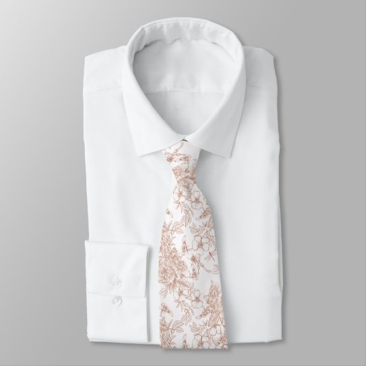 Toile-De-Jouy-Muster-Hochzeit Krawatte (Gebunden)