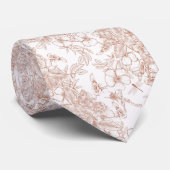 Toile-De-Jouy-Muster-Hochzeit Krawatte (Gerollt)