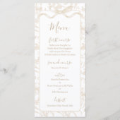 Toile de jouy Neutral Baby Shower Menu Card Menükarte (Vorderseite)