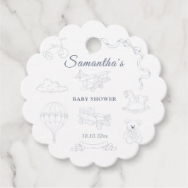 Toile de Jouy Nursery Baby Shower Geschenkanhänger