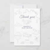 Toile de Jouy Nursery Baby Shower Thank you Dankeskarte (Vorderseite)