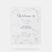 Toile de Jouy Nursery Welcome Baby Shower Acrylschild (Vorderseite)