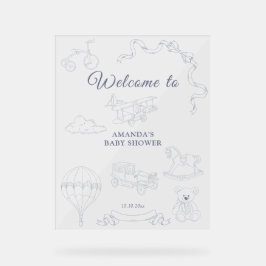 Toile de Jouy Nursery Welcome Baby Shower Acrylschild