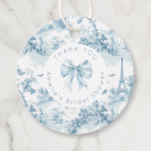 Toile de Jouy Paris Brautparty Vielen Dank Geschenkanhänger (Vorderseite)