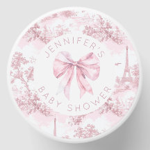 Toile de Jouy Paris Rosa Schleife Baby Shower