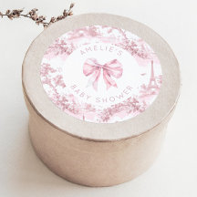 Toile de Jouy Paris Rosa Schleife Baby Shower
