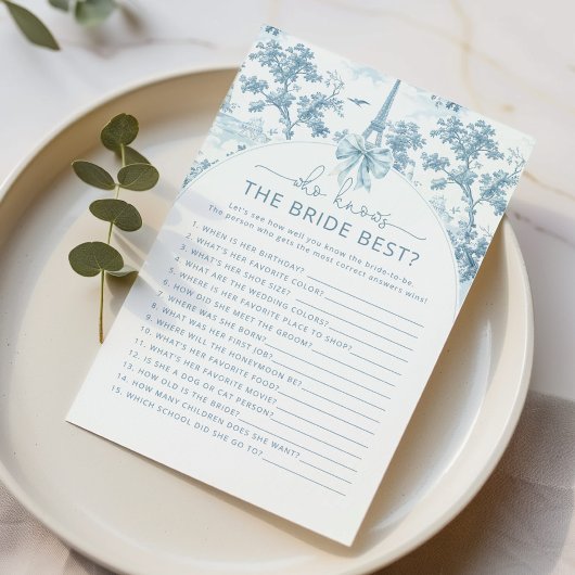 Toile de Jouy Paris Wer das beste Spiel der Braut 