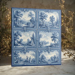 Toile De Jouy Pastorale Landschaftsdarstellung Vin Fliese
