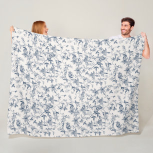 Toile De Jouy Pattern Fleecedecke