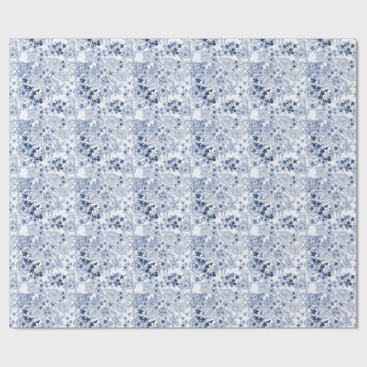 Toile-De-Jouy Pattern Wedding  Geschenkpapier (Flach)