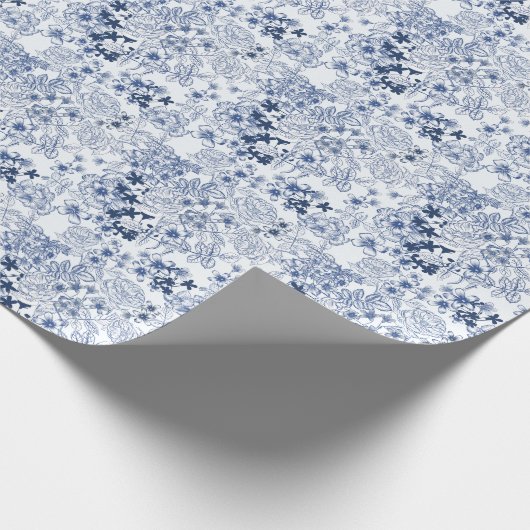 Toile-De-Jouy Pattern Wedding  Geschenkpapier (Ecke)