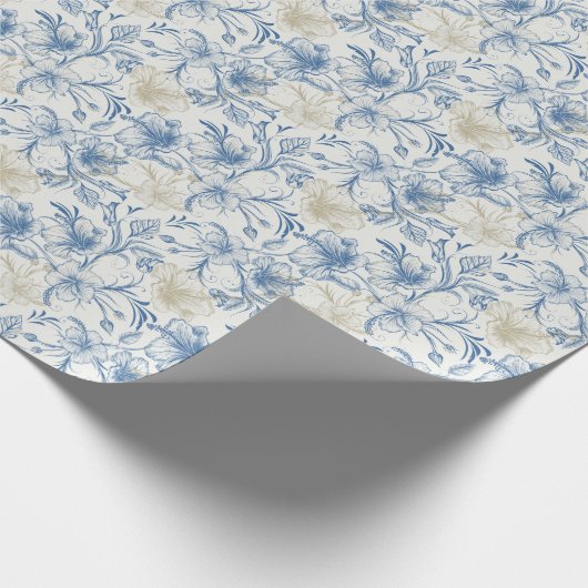 Toile-De-Jouy Pattern Wedding  Geschenkpapier (Ecke)