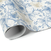Toile-De-Jouy Pattern Wedding  Geschenkpapier (Rolleneckpunkt)