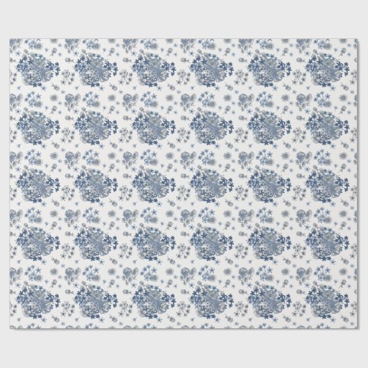 Toile-De-Jouy Pattern Wedding  Geschenkpapier (Flach)