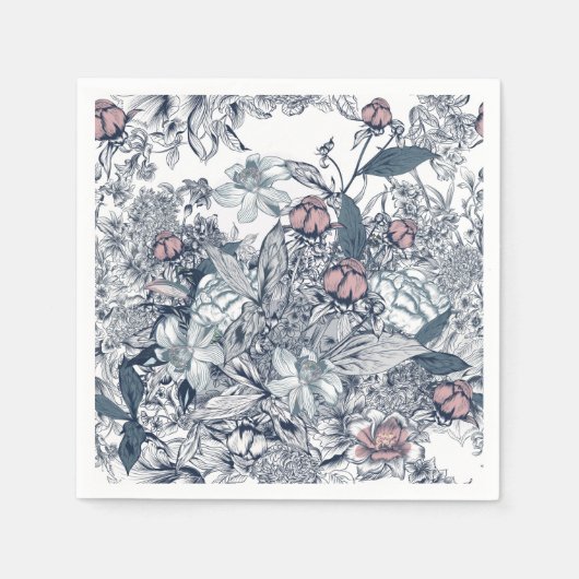 Toile-De-Jouy Pattern Wedding Serviette (Vorderseite)