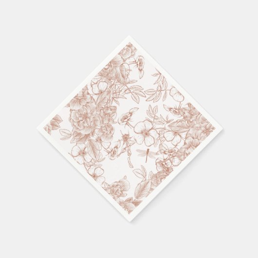 Toile-De-Jouy Pattern Wedding  Serviette (Ecke)