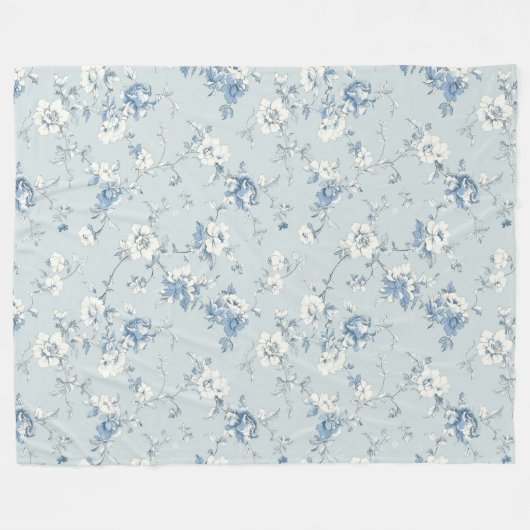 Toile De Jouy Peonies Fleecedecke (Vorderseite (Horizontal))