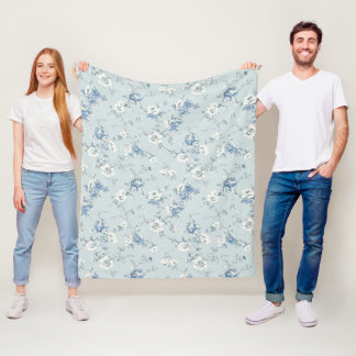 Toile De Jouy Pfingstrosen Fleecedecke