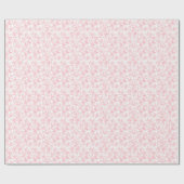 Toile de Jouy Pink Bow Girl First 1st Birthday Geschenkpapier (Flach)