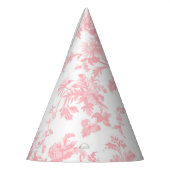 Toile de Jouy Pink Bow Girl First 1st Birthday Partyhütchen (Links)