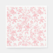 Toile de Jouy Pink Bow Girl First 1st Birthday Serviette (Vorderseite)