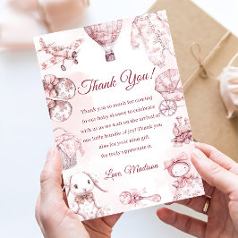 Toile De Jouy Pink Girl Baby Shower Party Einladung