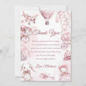 Toile De Jouy Pink Girl Baby Shower Party Einladung (Vorderseite)