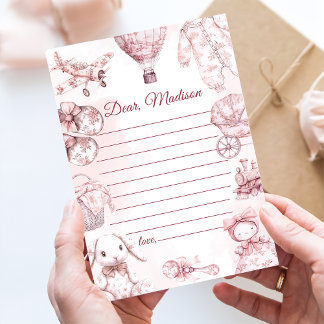 Toile De Jouy Pink Girl Kapsel - Karte