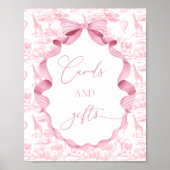 Toile de Jouy Pink Safari Tierkarten und Geschenke Poster (Vorne)