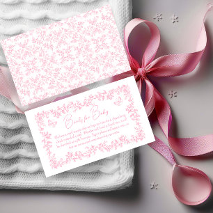 Toile de Jouy Rosa Baby Shower Bücher für Baby Begleitkarte
