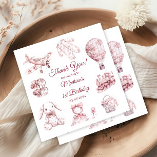 Toile De Jouy Rosa Geburtstagsfeier Serviette