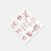 Toile De Jouy Rosa Geburtstagsfeier Serviette (Ecke)
