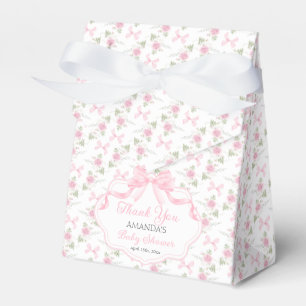 Toile De Jouy Rosa Schleifen Mädchen Baby Shower Geschenkschachtel