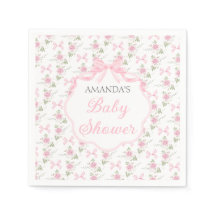 Toile De Jouy Rosa Schleifen Mädchen Baby Shower P