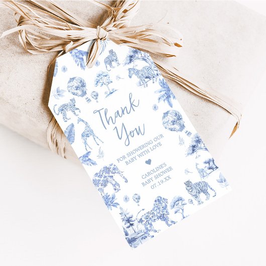 Toile De Jouy Safari Animals Baby Dusche Gefallen  Geschenkanhänger