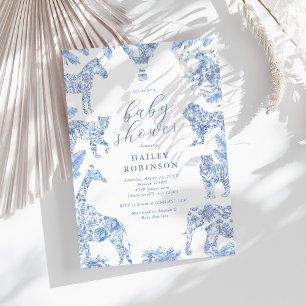 Toile De Jouy Safari-Baby-Party Einladung