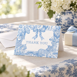 Toile de Jouy Safari Baby Shower Dankeskarten Dankeskarte