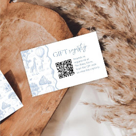 Toile De Jouy Safari Baby Shower Registry Card Visitenkarte