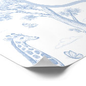 Toile De Jouy Safari Baby Shower Welcome Poster (Ecke)