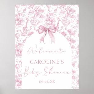 Toile de Jouy Safari Baby Shower Willkommen Poster
