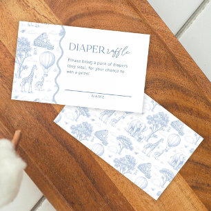 Toile De Jouy Safari Baby Shower Windelraffel Visitenkarte