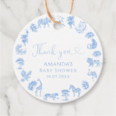 Toile De Jouy Safari Babydusche Geschenkanhänger (Vorderseite)