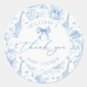 Toile de Jouy Safari Babyduschsticker Runder Aufkleber (Vorderseite)