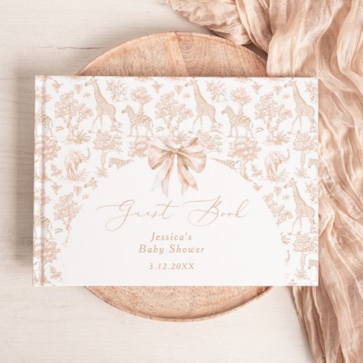 Toile de Jouy Safari Boho Baby Dusche Gästebuch